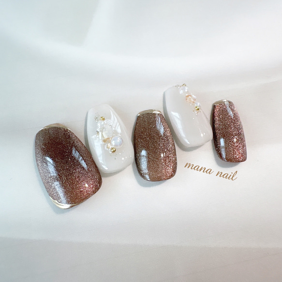 ネイルチップ　マグネットネイル　ニュアンスネイル　シェルネイル 82a66fc4df74c2c9bfab665456d053