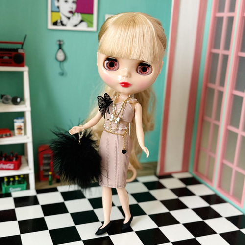 ビスチェ ペンシルスカート セット フェイクレザー リカちゃん