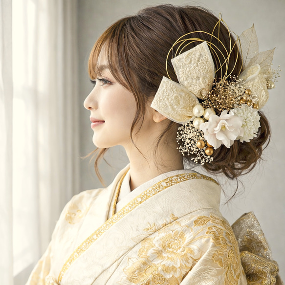 髪飾り 結婚式髪飾り 前撮り 成人式髪飾り 和装ドレス髪飾り 刺繍