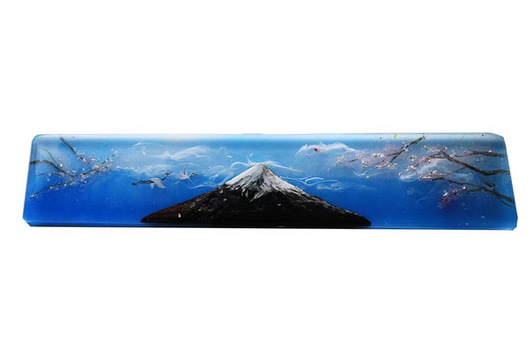 ハンドメイド 富士山  パームレスト 手作り リストレスト アームレスト レジンアート キーボード PC 誕生日 記念日 3枚目の画像