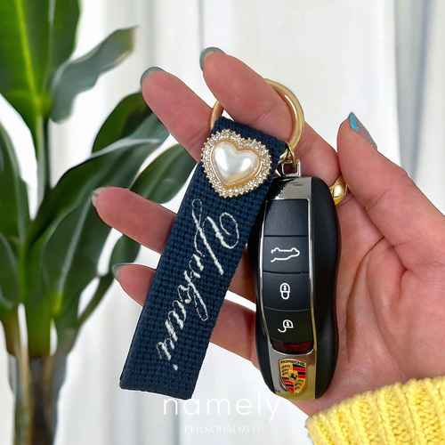 即購入◎】名前 オーダー 名入れ刺繍キーホルダー バッグチャーム
