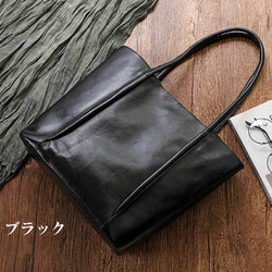 トートバッグ  本革レザー  2WAY ハンドメイド A4 　底鋲付き　シンプル　PZ114 6枚目の画像