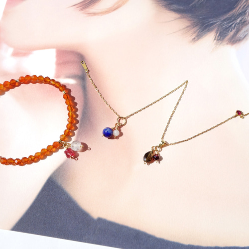 14KGF パールとシトリンのチャーム