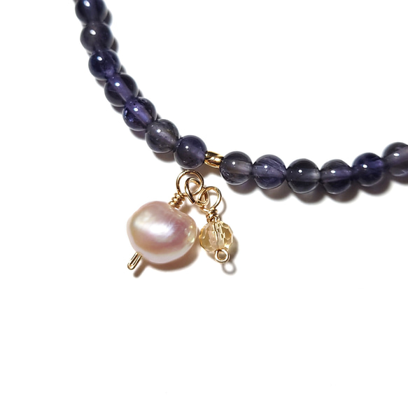 14KGF パールとシトリンのチャーム