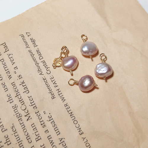 14KGF パールとシトリンのチャーム