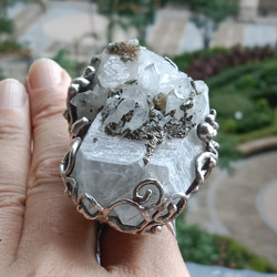 白水晶原礦手工銀戒純銀戒指~「漫步金沙」~ Clear Quartz Silver Ring 第15張的照片