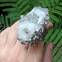 白水晶原礦手工銀戒純銀戒指~「漫步金沙」~ Clear Quartz Silver Ring 第12張的照片