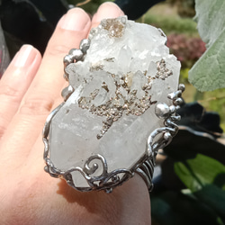 白水晶原礦手工銀戒純銀戒指~「漫步金沙」~ Clear Quartz Silver Ring 第10張的照片