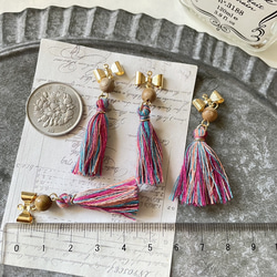 4pcs★charm・ribbon+tassel（リボンタッセルチャーム） 3枚目の画像