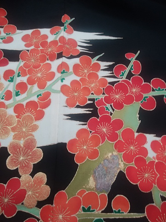 手描き友禅染の留め袖を染めました◆リメイク材料として 