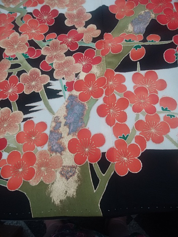 手描き友禅染の留め袖を染めました◆リメイク材料として 