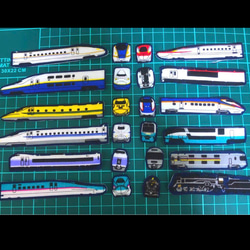 ❁︎アイロン加工なし❁︎ 全種類入り　大容量　電車　新幹線　ノンアイロン　ワッペン　布ワッペン 2枚目の画像