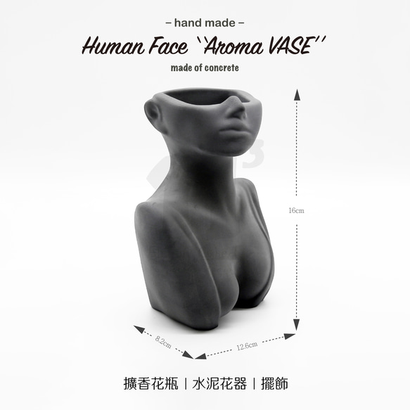 11³ Human Face Aroma VASE I 花瓶ディフューザーストーン I 10ml エッセンシャルオイル付属 I 5枚目の画像