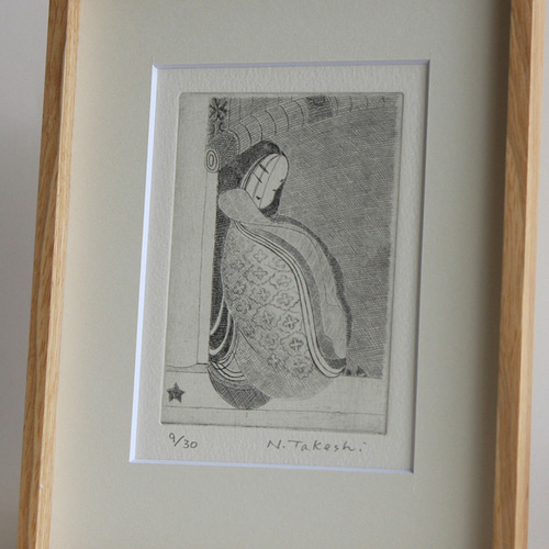 源氏物語絵巻・鈴虫一より/銅版画(額あり） 版画 Atelie Gray 通販 