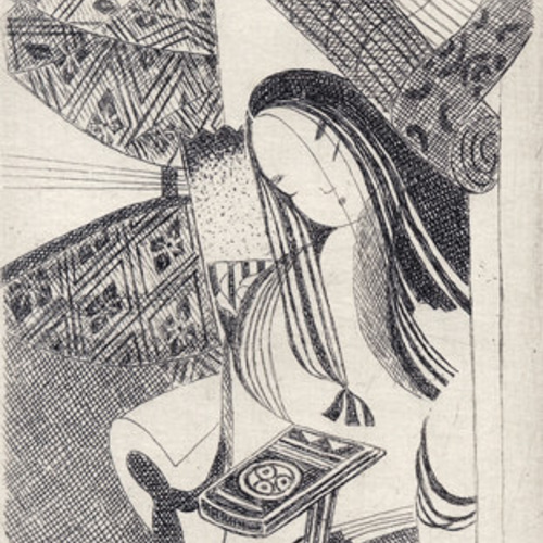 源氏物語絵巻・宿木三より/銅版画(額なし） 版画 Atelie Gray 通販