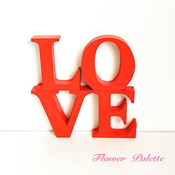 木製 LOVE アルファベットオブジェ トールペイント 現品限り
