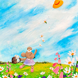 春  花と踊る (Spring Dancing with Flowers) A4 ポスター 壁飾り　絵画　インテリア 4枚目の画像
