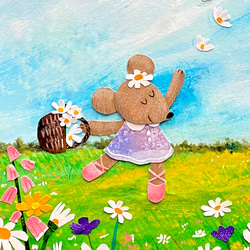 春  花と踊る (Spring Dancing with Flowers) A4 ポスター 壁飾り　絵画　インテリア 3枚目の画像