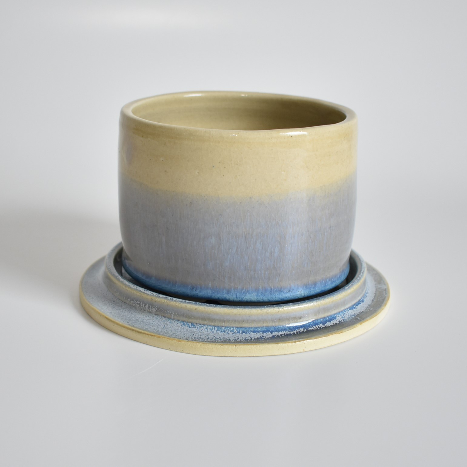 植木鉢C0902(ベージュ/光沢/青/水色)