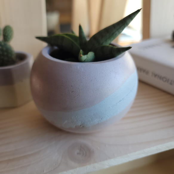 マルpot　セメント鉢　//cement pot　植木鉢　2号サイズ 2枚目の画像