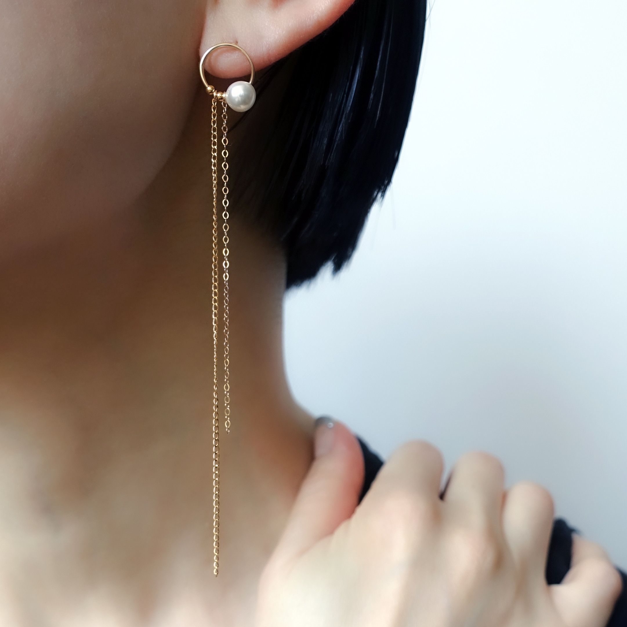 K14GOLDFILLED チェーンピアス