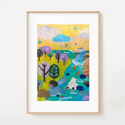 森のくまさん 02 (Forest Bear 02) A4 ポスター 壁飾り　絵画　インテリア 1枚目の画像