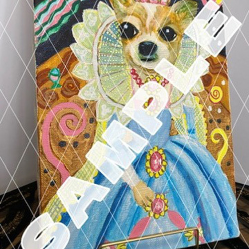 名前の絵　絵のオーダーメイド(^^) 愛犬アート F15号 EIJI TAMURA DOG ART【フルオーダーメイド絵画