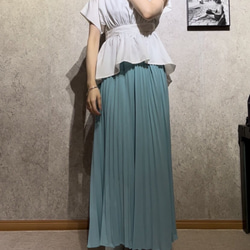 4色即発送✿︎4色美ラインプリーツスカート ロング丈 フレア