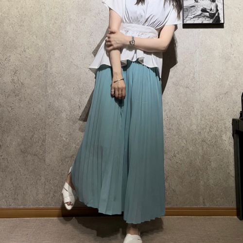 4色即発送✿︎4色美ラインプリーツスカート ロング丈 フレア