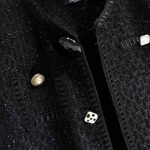 M-4XL】ツイードジレ ツイード ボタン ジレ ベスト トップス