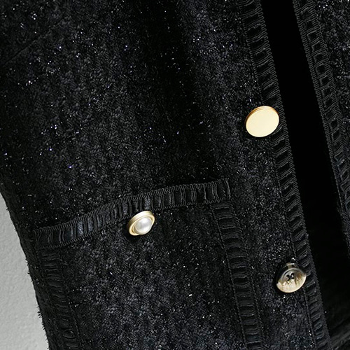 M-4XL】ツイードジレ ツイード ボタン ジレ ベスト トップス