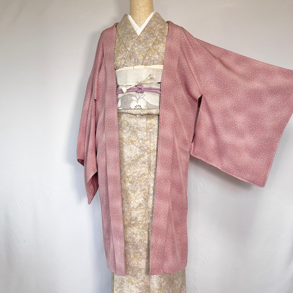 新品 正絹 単衣 女物 長羽織 石竹色 着物 haori しば田（お休み） 通販 