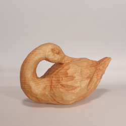 木彫刻 アート 『 鴨 』 鳥 オブジェ オリジナル 芸術　ハンドメイド 松 手彫り 3枚目の画像
