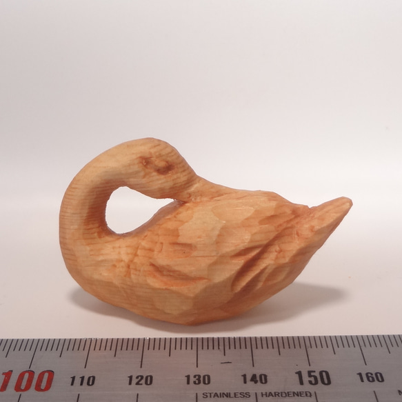 木彫刻 アート 『 鴨 』 鳥 オブジェ オリジナル 芸術　ハンドメイド 松 手彫り 8枚目の画像