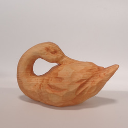 木彫刻 アート 『 鴨 』 鳥 オブジェ オリジナル 芸術　ハンドメイド 松 手彫り 1枚目の画像