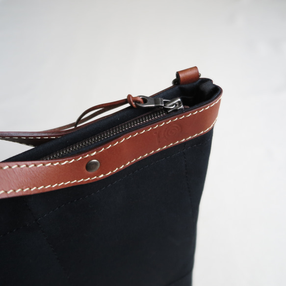 Paraffin canvas  2WAY (tote & Shoulder) bag 「advantage」BLACK 7枚目の画像