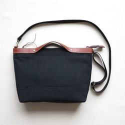 Paraffin canvas  2WAY (tote & Shoulder) bag 「advantage」BLACK 3枚目の画像