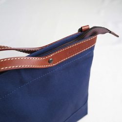 Paraffin canvas  2WAY (tote & Shoulder) bag 「advantage」NAVY 6枚目の画像