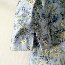 【送料無料】水色花柄シャツカラースキッパーシャツ 7枚目の画像