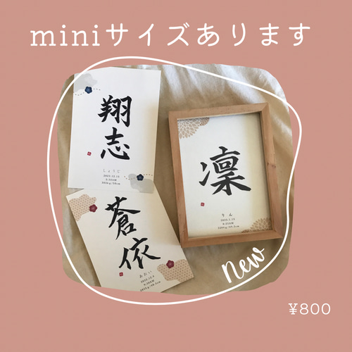 自分で書く命名紙2枚+フレームのセット)) 気軽に飾れる本格的な