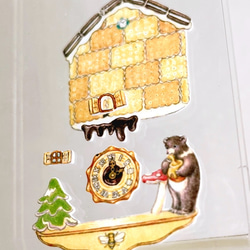 くまのお菓子の家　ハンドメイドキット　カッコー時計　バームクーヘン　クッキー　クマ　はちみつ　蜂　チョコレート 3枚目の画像