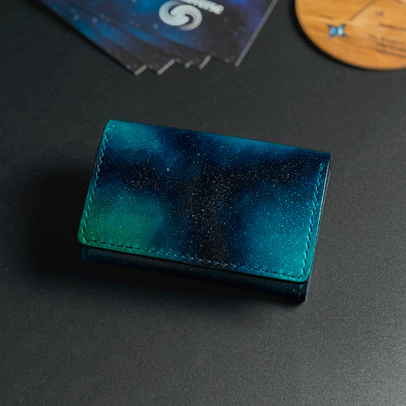 たくさん入る名刺入れ【宇宙】カードケース 革 レザー 大容量 メンズ レディース 男性 女性 おしゃれ 使いやすい 1枚目の画像