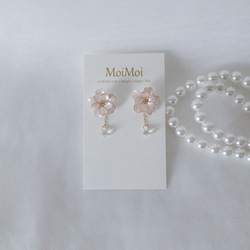   モダンピアス 八重桜のモダンピアス ディップフラワー ピアス（スタッド・一粒