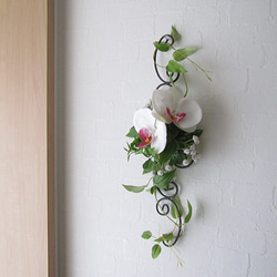 ワイヤーガーランドベース　壁飾り　胡蝶蘭入り　造花　アーティフィシャルフラワー　ｃｍｗｈ107 7枚目の画像