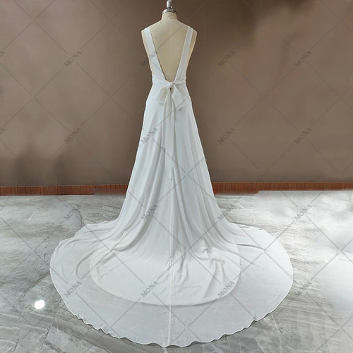 背中空きウェディングドレス Q30021 - ウェディングドレス 