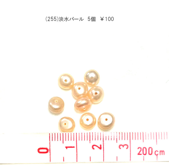 アクセサリーパーツ　淡水パール　オレンジ　ビーズ　貫通穴　5個/10個　100円　 5枚目の画像