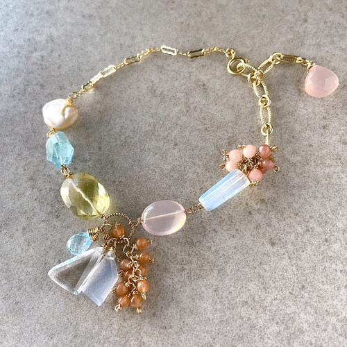 14kgf レモンクォーツのブーケチャーム 14kgf レモンクォーツのブーケ