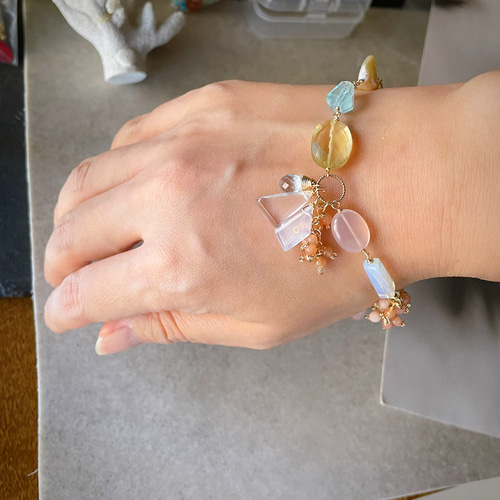 14kgf レモンクォーツのブーケチャーム 14kgf レモンクォーツのブーケ