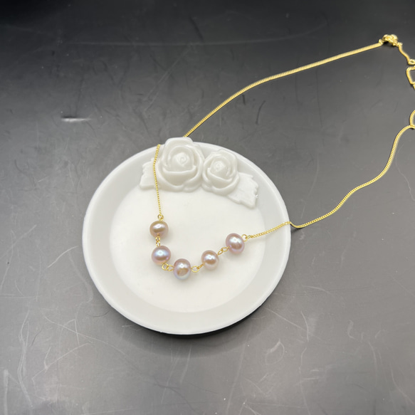 本真珠　淡水パール　シンプル　オシャレ　ネックレス 4枚目の画像