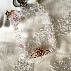 ホイップ デコ トレカケース ハンドメイド クリア いちご 苺 ハート